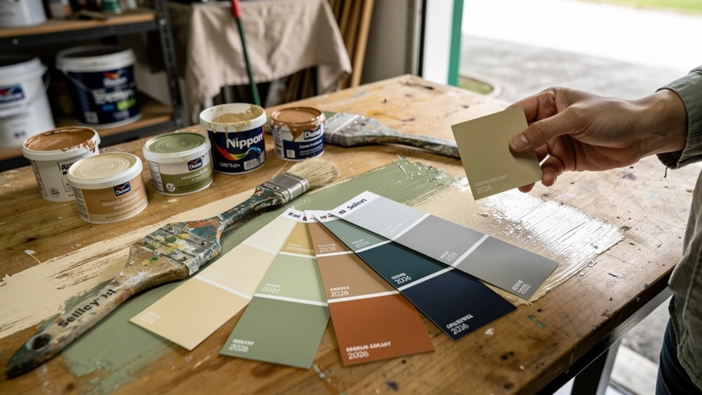 2026 paint swatch fan, Nippon Dulux sage navy greige, Singapore
