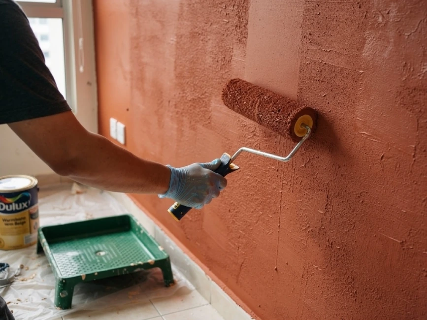 Terracotta clay paint roller, Singapore HDB, 2026 trend
