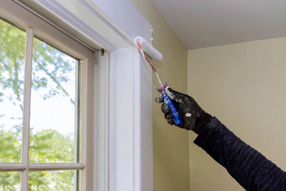 White window trim paint roller, Singapore HDB repaint 2026