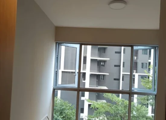 Empty Residential House room window view before interior repaint, Singapore