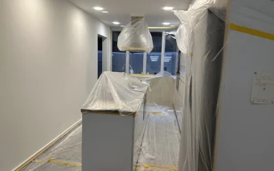 HDB kitchen plastic wrap during repaint, Painters Singapore service