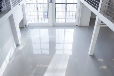 Light grey shiny epoxy loft floor, Singapore loft epoxy