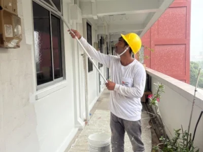Singapore corridor repaint with mildew-resistant paint